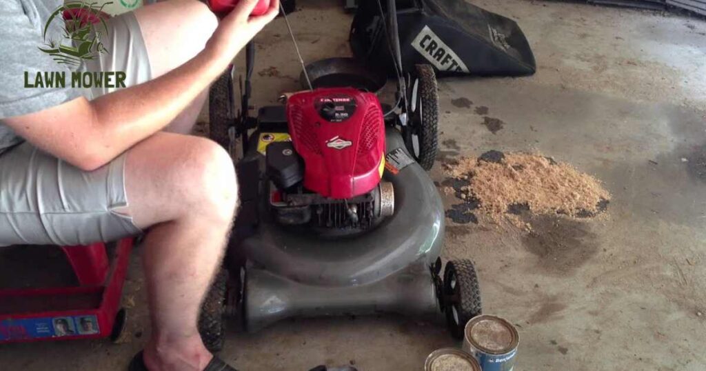 Where is the oil plug on a Troy-Bilt riding mower?